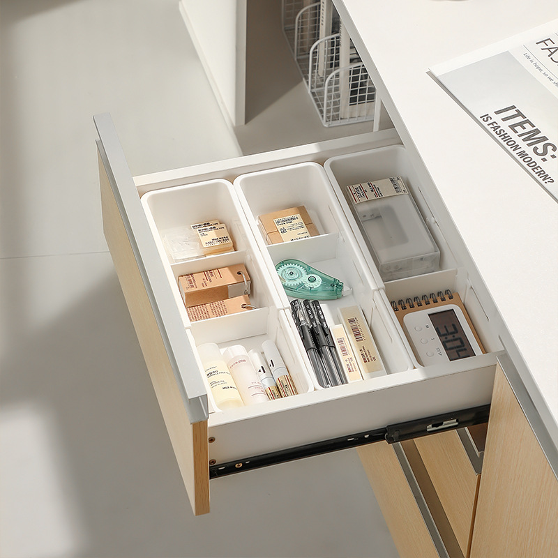 Simple New drawer retractable compartment storage box household adjustable length sorting storage box