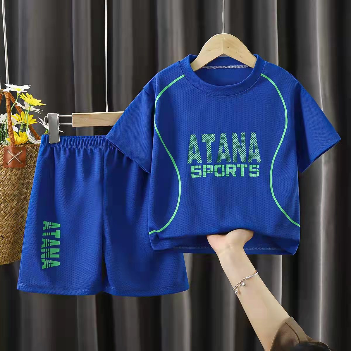 Boys' Quick-drying Clothes Children's Sports Suit Summer Girls' Basketball Suit Small and Medium-sized Children's Short-sleeved Western-style Football Suit