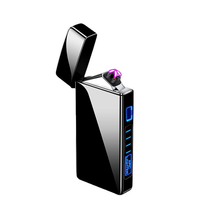 クロスボーダー837スマートusbダブルアーク金属誘導電力量表示個性充電ライター|undefined