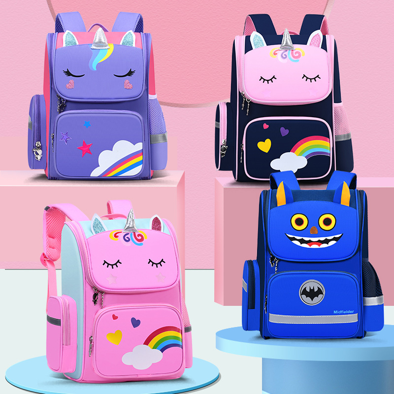 Children's Schoolbag Shoulder Korean Space Ridge Protection Lightweight Schoolbag for Primary School Students Large Capacity 1-3-6 Grades