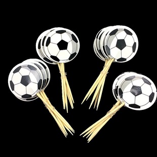 24 football basketball cupcake card insert sign sports game club party decoration toothpick small flag