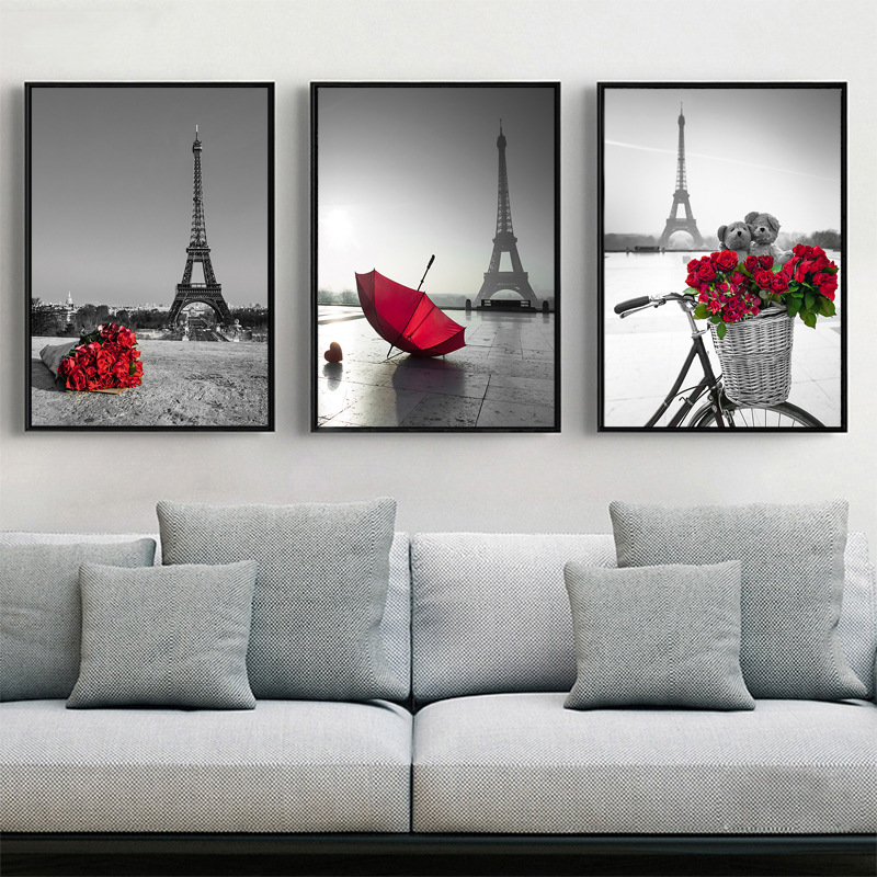 Retro British street bus tower building landscape living room sofa Wall decorative painting core home art poster