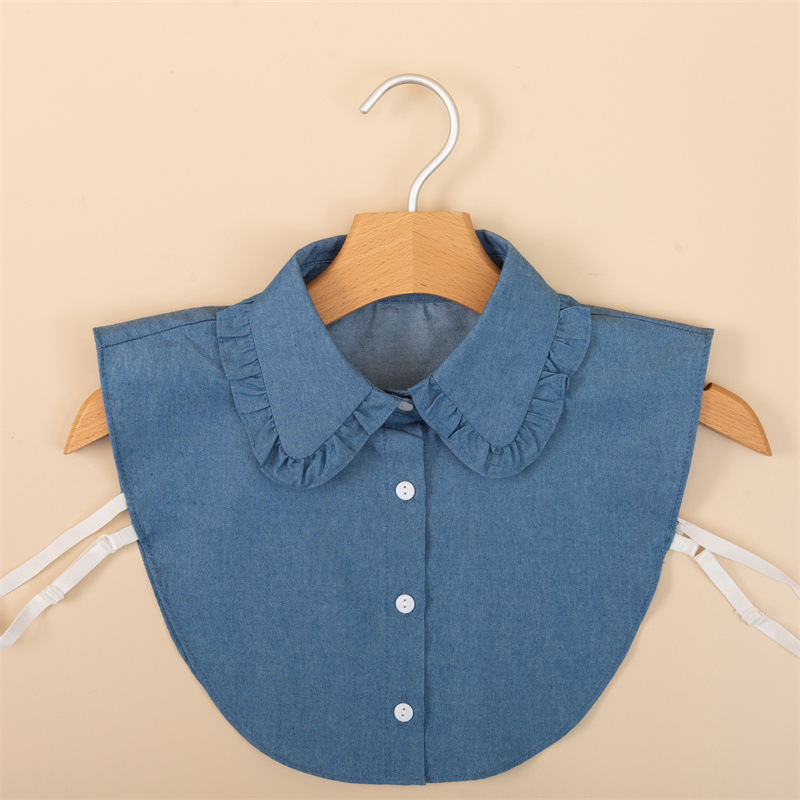 Denim Vintage All-match Pointed Collar Vertical Collar Doll Collar Fake Collar Classic Unisex Shirt Fake Collar