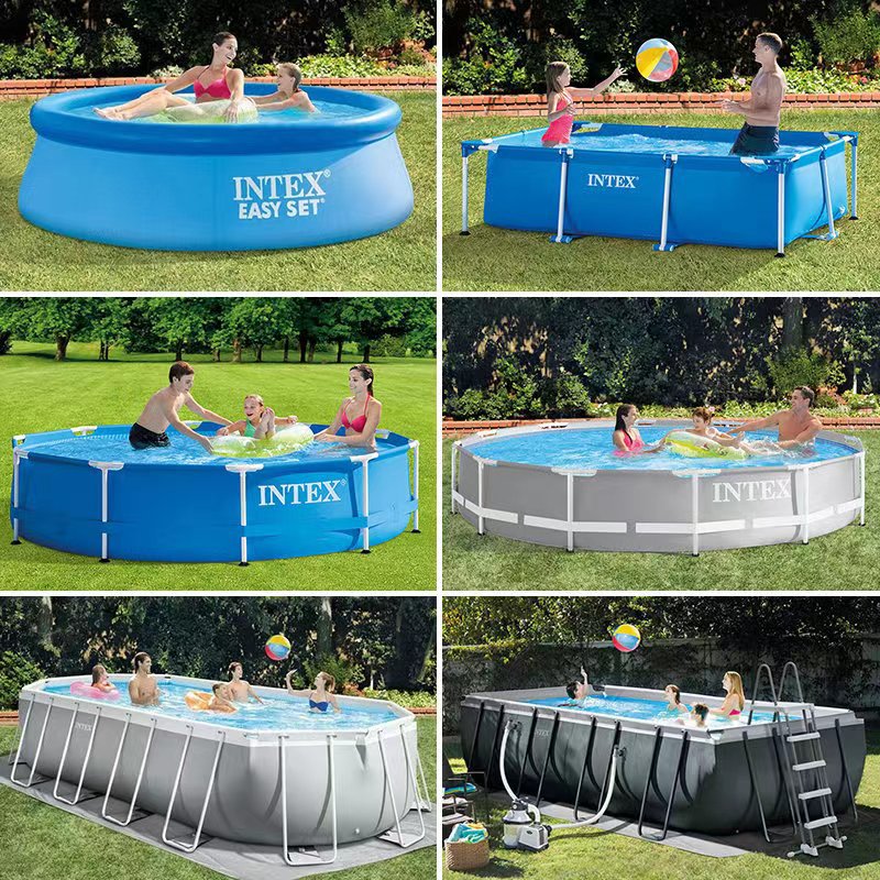 INTEX swimming pool children square bracket swimming pool family large courtyard round inflatable pool wholesale cross border