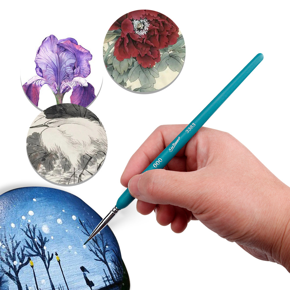 Cross-border watercolor hook line pen single round rod student painting diy stroke pen oil painting pointed hook line brush wholesale