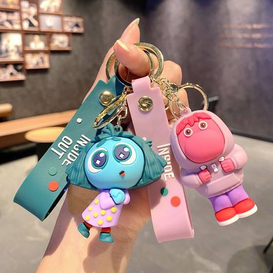Cartoon animation INSIDE OUT new mind secret service team key chain pendant car key chain small gift