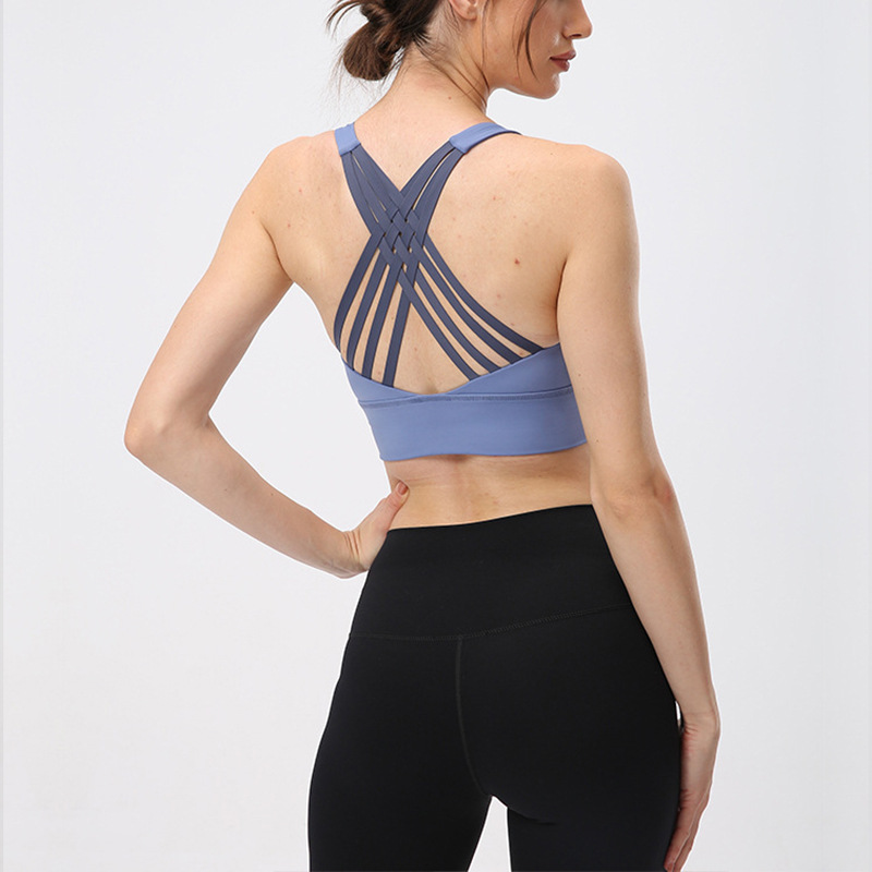 European and American Yoga Bra Naked Sanding Skin-Friendly lulu Sports Bra Yoga Sports Fitness Underwear Bra