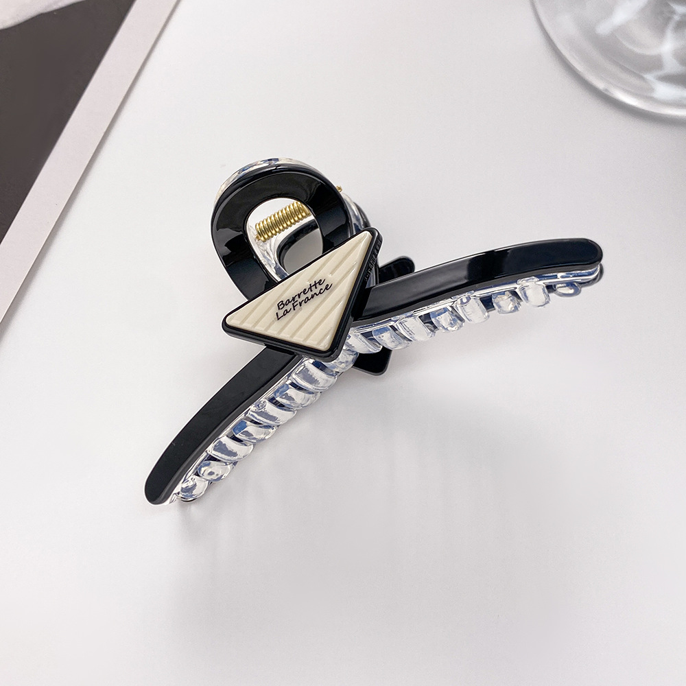 Unisex 11cm large shark clip Triangle clip letter hair clip fashion hair clip back head disc hair clip_voghion.com