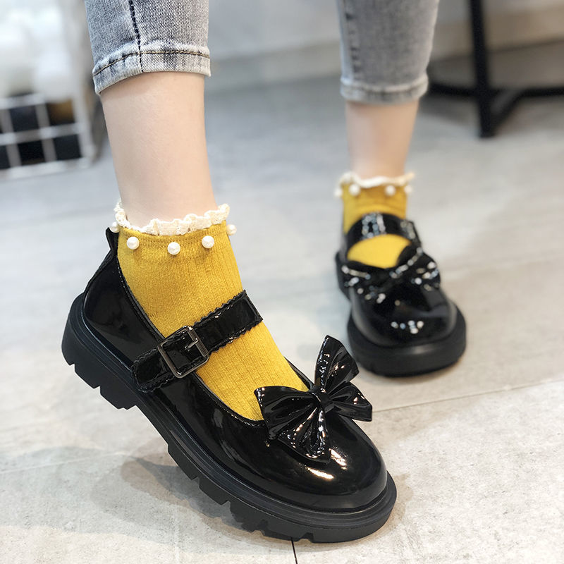 31-44 large size women's shoes Mary Jane Japanese jk small leather shoes female students Korean version of Joker 41 thick-soled shoes Tide 42