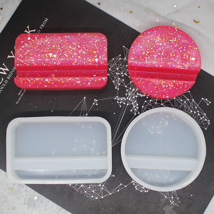 diy drop mold 2 mobile phone bracket silicone mold square round hand mirror silicone mold