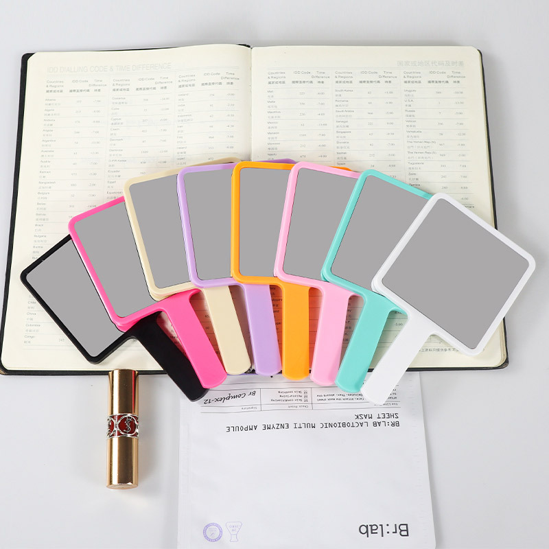 Korean Style Square Handheld Mirror diy Cream Gel Portable Portable Cosmetic Mirror Beauty Salon Gift Printing Advertising logo