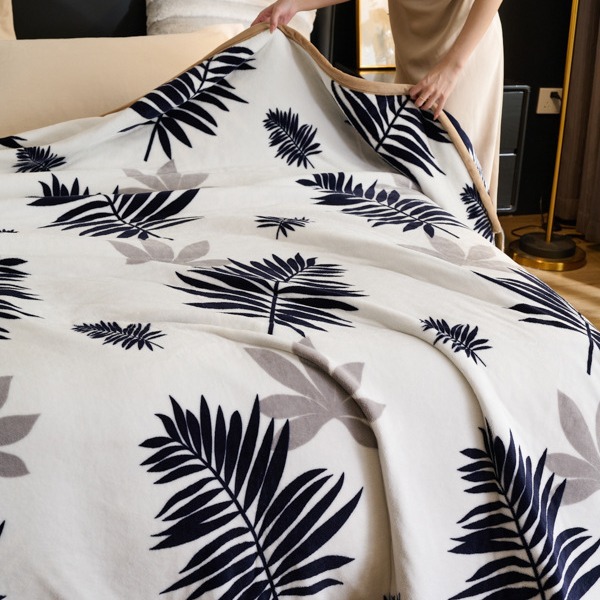 Foreign trade advanced light luxury double-sided velvet blanket milk velvet composite blanket single double-layer nap blanket sofa blanket source