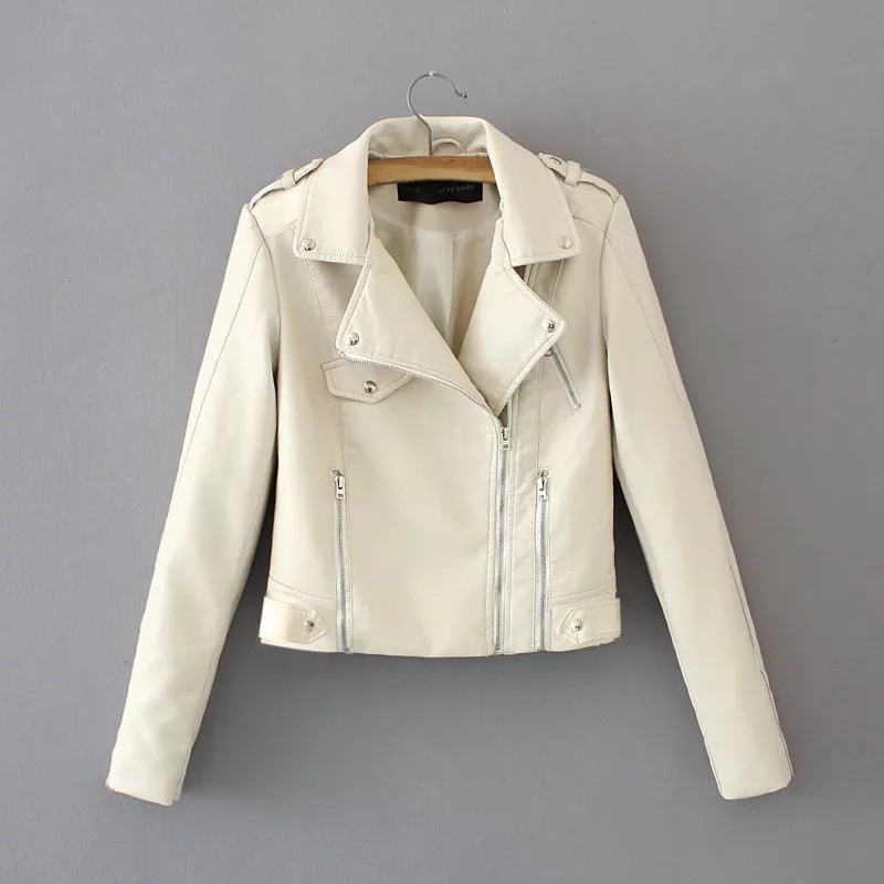 Autumn and winter new new European and American motorcycle jacket slim short coat jacket PU women's leather factory direct sales