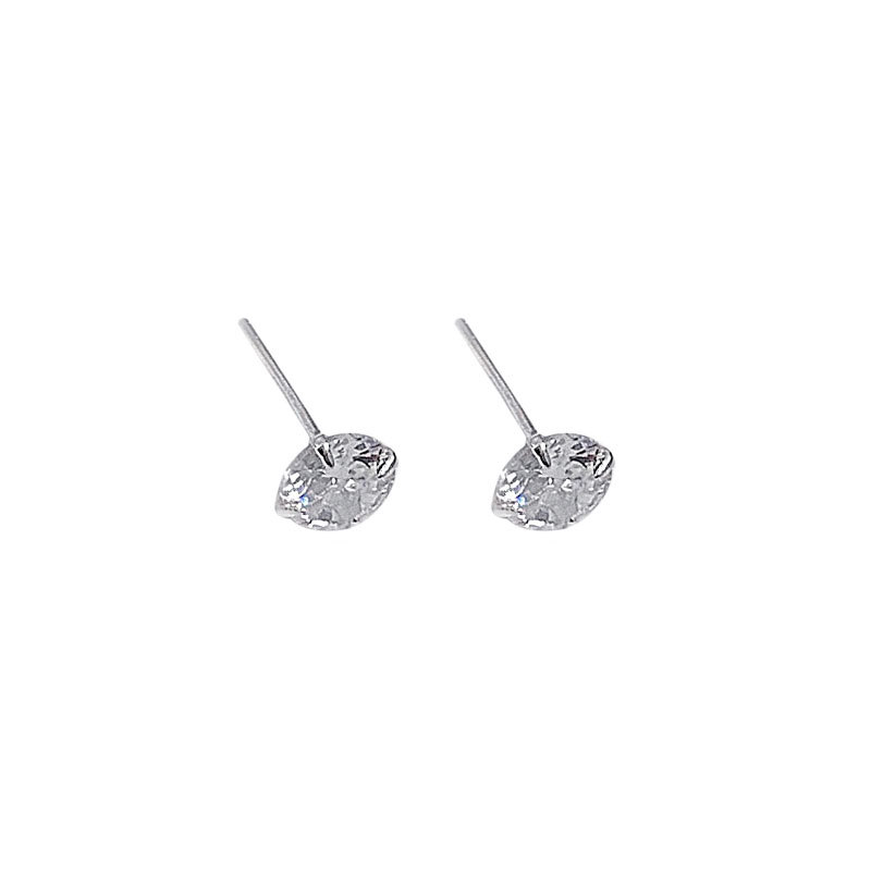 Silver S999 Silver Earrings Female Zircon Minimalist Niche Design Japanese and Korean Explosions Minimalist Sterling Silver Earrings Premium Sense