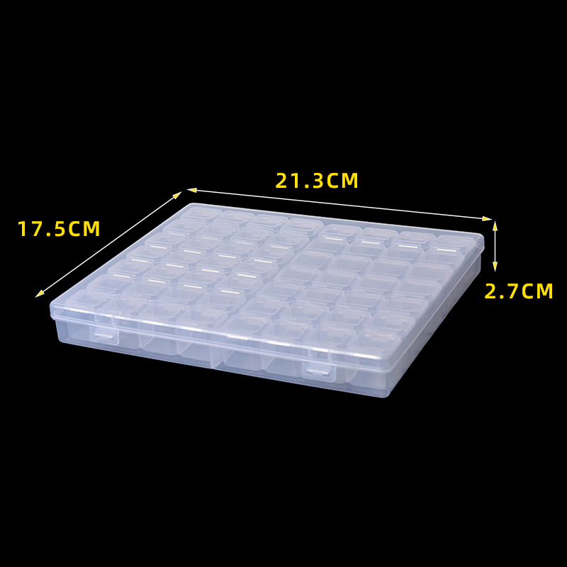 56 transparent PP nail piece box 28 small plastic box storage box with lid compartment parts box wholesale