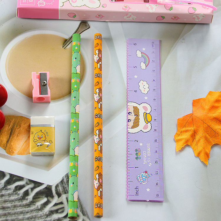 Cute Primary School Students Stationery Set Five-piece Set Kindergarten Children's Birthday Gift Five-in-One Stationery Set Gift Box