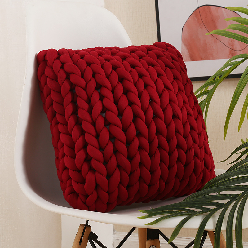 ohhio new filling core yarn hand-woven pillow coarse wool woven pillow cloth woven pillow manufacturers