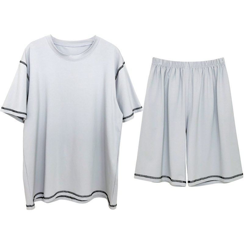 Pajamas Men's Summer Modal Short-sleeved Shorts suit Teenagers Cool Solid Color Men's Summer plus size Home Clothes