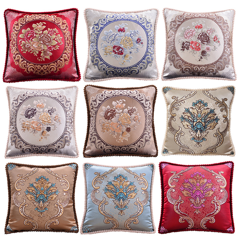 European-style jacquard home decoration supplies living room sofa seat pillow bedroom bedside cushion cover office lumbar support