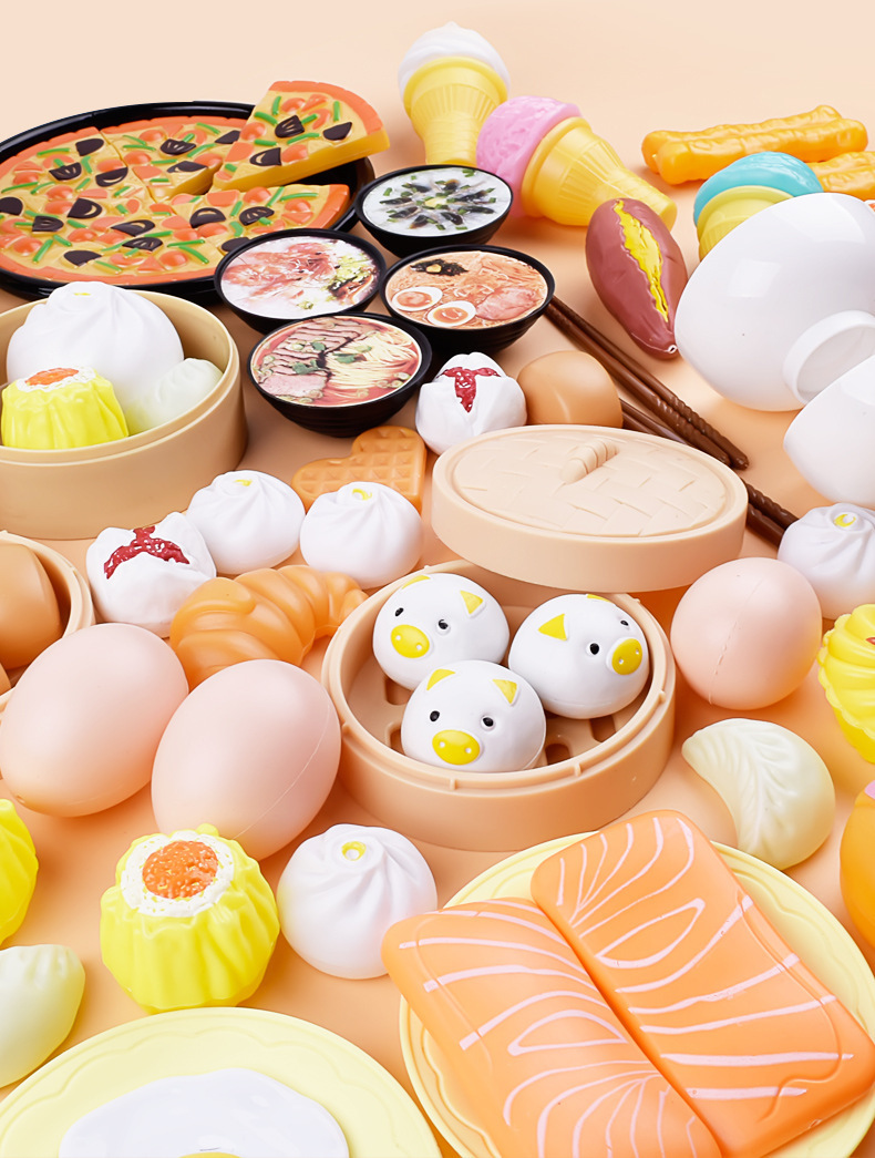 New 84-piece tableware snack set children's play hamburger snack gourmet cooking kitchen toy sweet