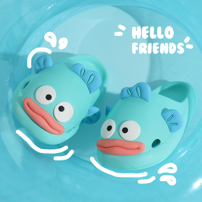 Clown Fish Slippers Women's Summer Baotou Cute Cartoon Indoor Thick-soled Non-slip Slippers Women's Summer Hole Shoes Home