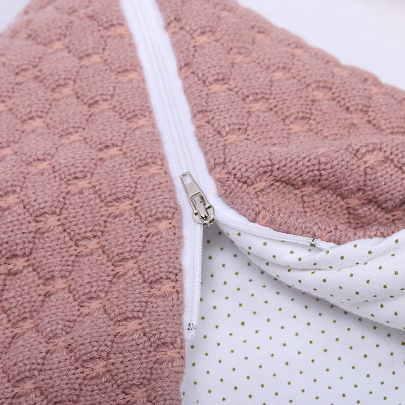 Autumn and Winter Baby Knitted Sleeping Bag Zipper Sleeping Bag Knitted Holding Quilt Wrap Rug Blanket Envelope Swaddle Sleeping Bag