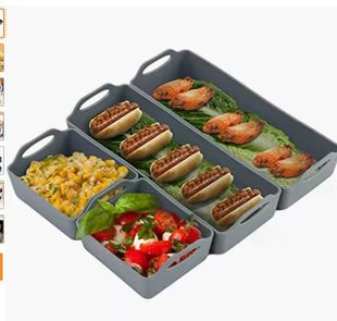 Silicone baking tray microwave oven baking silicone cake mold baking tray tray divider 4-piece set suit
