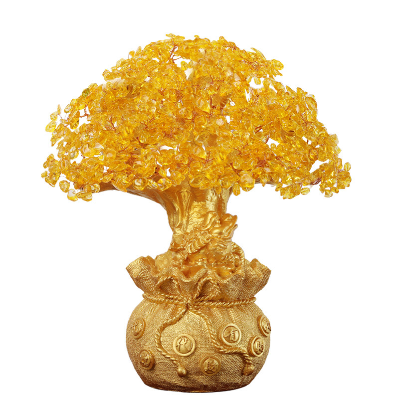 Citrine fortune tree home decoration living room TV wine cabinet fortune tree housewarming opening gift