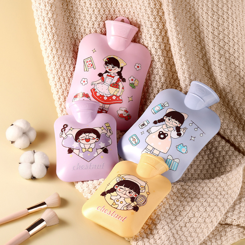 New hand warmer belly warming Big Small size cartoon PVC hot water bag irrigation plush water injection warm handbag large capacity