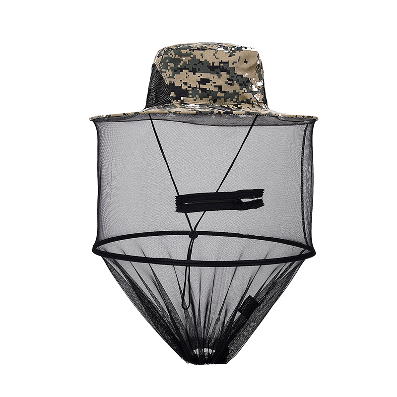 Gejiao shawl mosquito-proof cap outdoor fishing leisure cap Folding mesh beekeeping big hat insect-proof mask