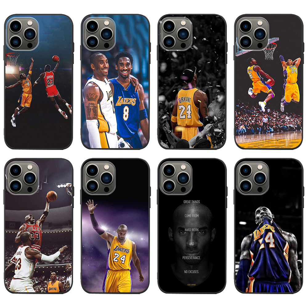 NBA湖人科比適用15手機殼iPhone13promax蘋果xr黑曼巴籃球
