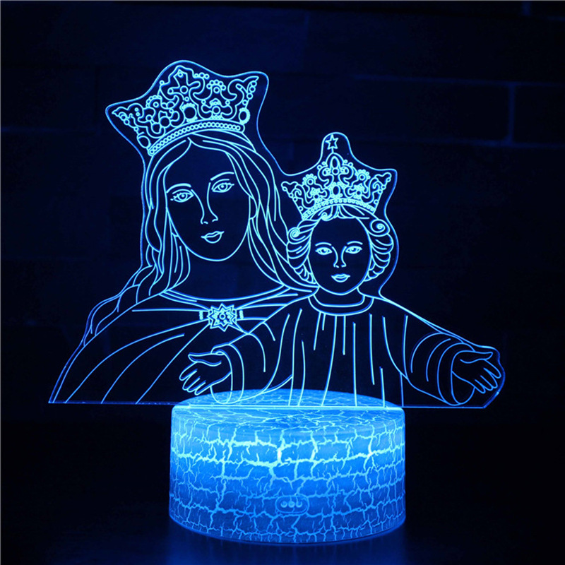 Cross-border 3d table lamp bedroom nightlight 3D atmosphere lamp multi-style remote control touch creative nightlight wholesale