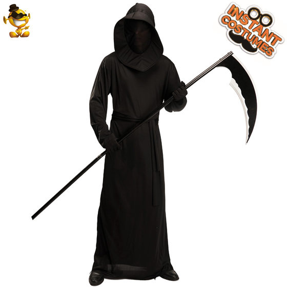 Big male black devil Halloween costume ghost festival sickle monster role play costume death stage performance costume