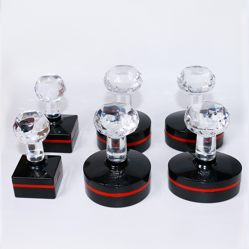 TH Tianhua seal with card ring edge sealing photosensitive seal with 4mm thick pad crystal handle seal material wholesale