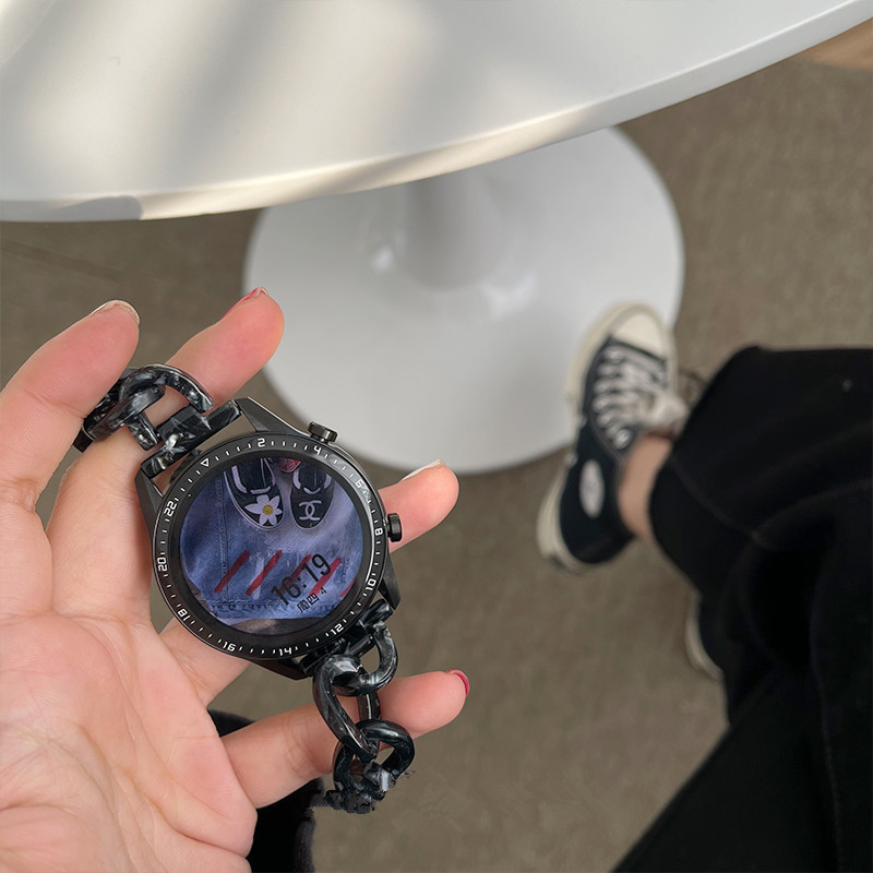 For Huawei Watch GT2pro glory magic Dream series Transparent denim chain 22mm strap