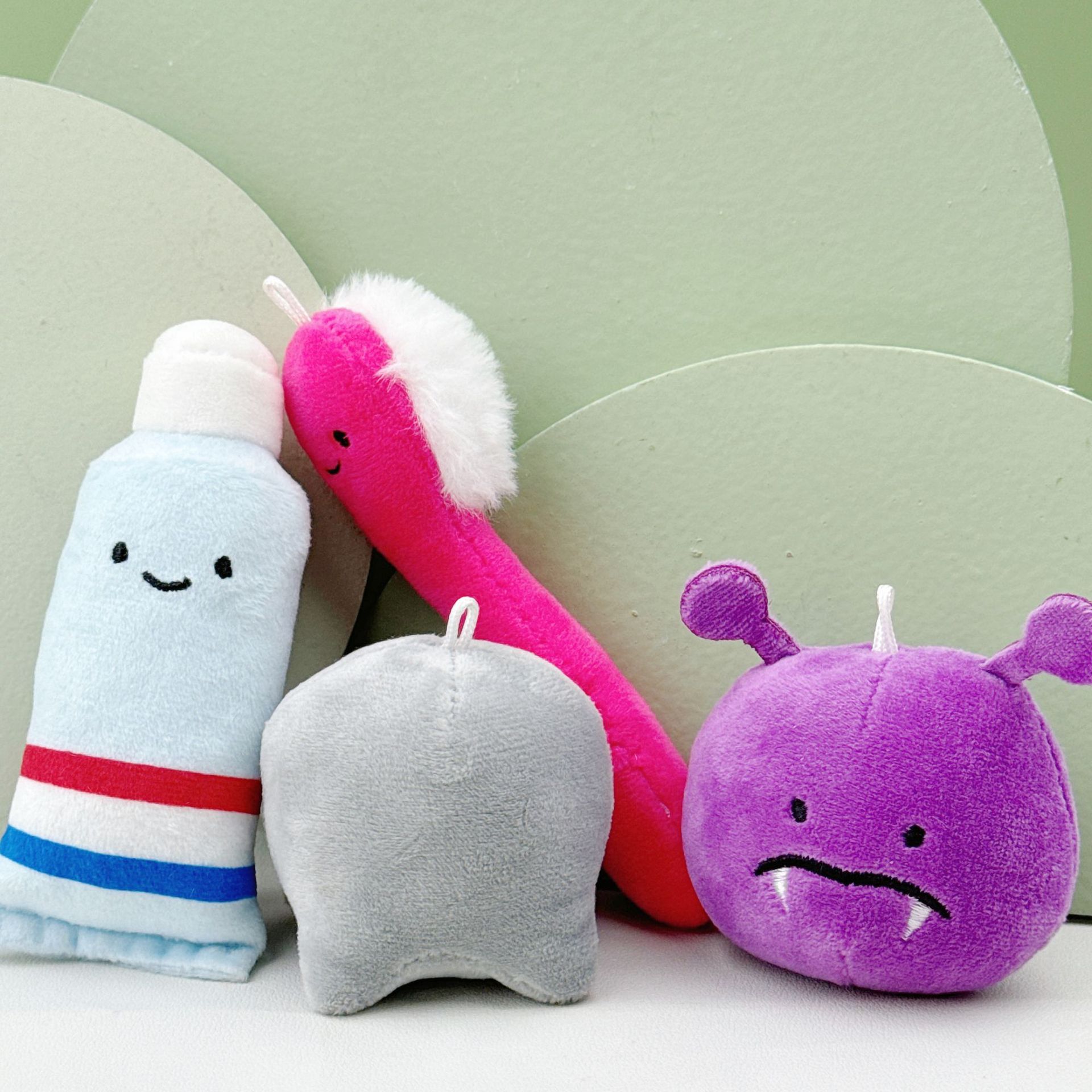 Cute Teeth Toothbrush Toothpaste Bacterial Plush Dolle Bag Pendant Decay Tooth Protection Tooth Toy