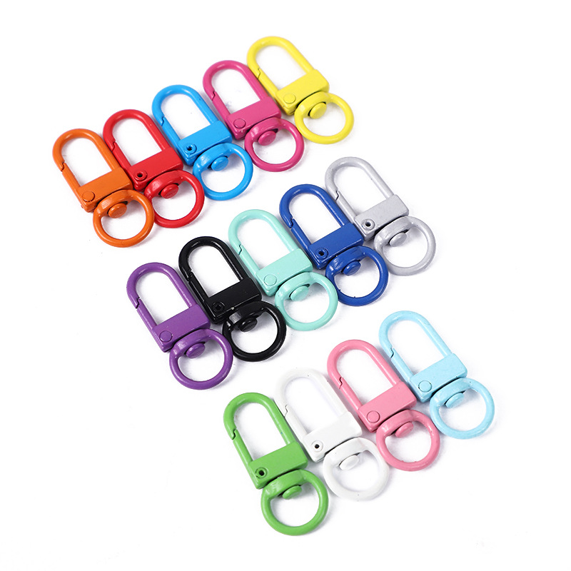 Paint color dog buckle metal jewelry hardware accessories U-shaped door buckle rotating keychain alloy bag DIY bag buckle