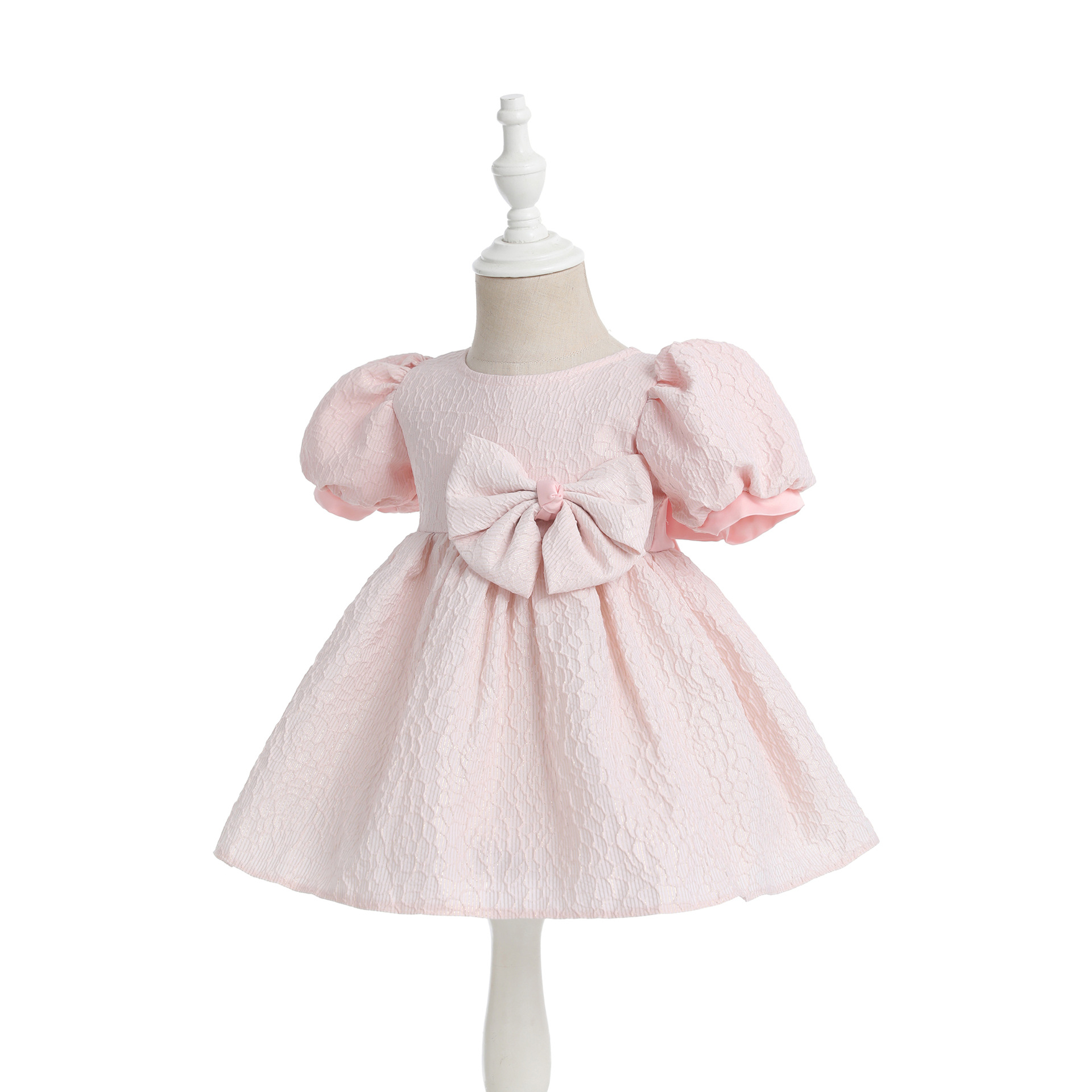 138 Gold Rose Jacquard Dress Baby Lace Princess Dress Baby Full Moon dress Hundred Days Old Photography