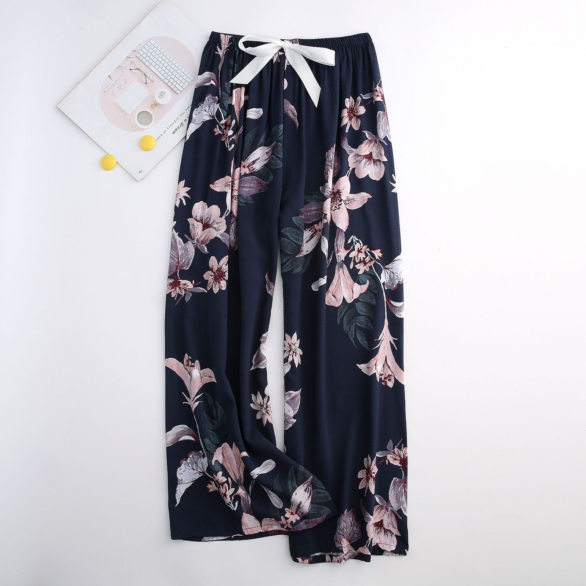 Pyjamahose aus Baumwolle und Seide für Damen, weite Hosen, Außenhandel, Sommer, neue große Größe, lockere Oberbekleidung für Schwangere_voghion.com