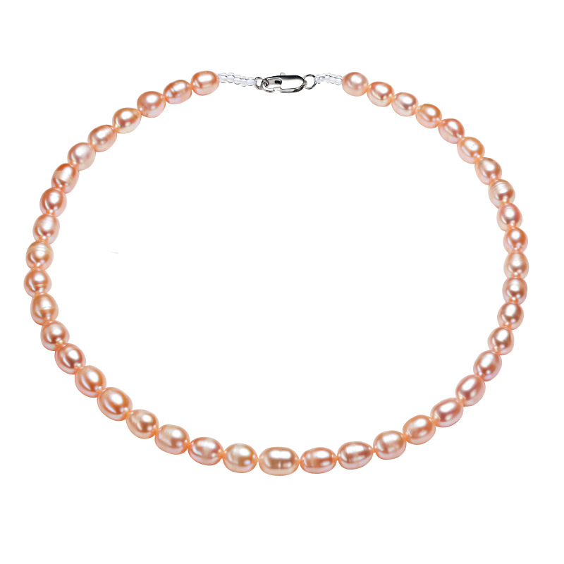 Jewelry Wholesale Stall Supply Baroque Pearl Jewelry Gympani Girl Rice Beads Freshwater Pearl Necklace