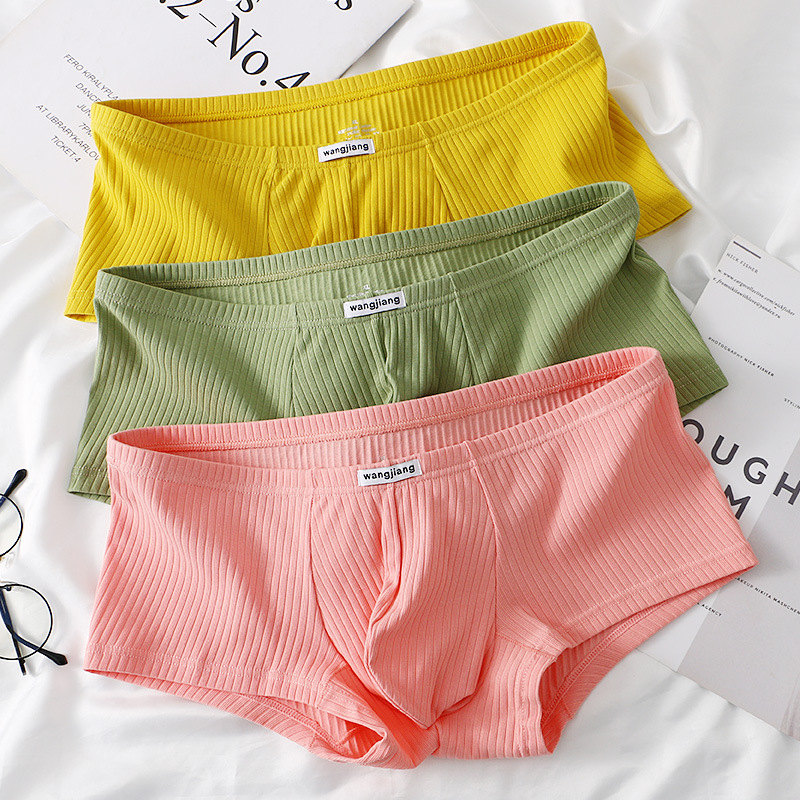 Men's Pure Cotton Underwear Jj Set Detached Boxer Low Waist Sexy Boys Four Corner Underwear Men's Pure Cotton Underwear