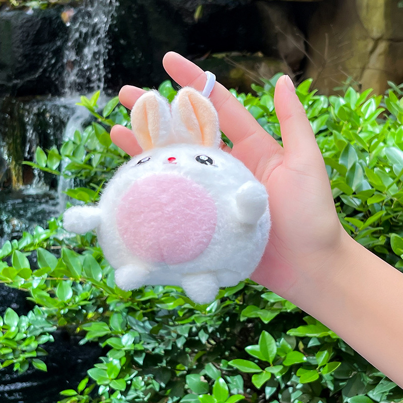 Cartoon plush keychain bag pendant Japanese cute animal plush toy short plush doll rabbit wholesale
