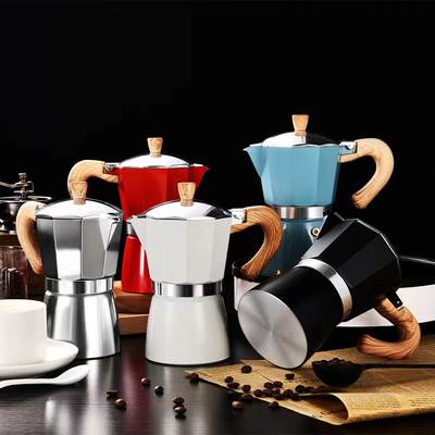 Explosive European style wood grain handle coffee pot Turkish coffee appliance outdoor portable coffee brewing tool