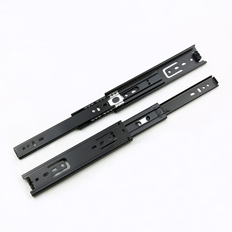 100mm ultra-short track 4 inch 5 inch 6 inch 8 inch small drawer slide rail three side mounted ball guide rail three folding rail