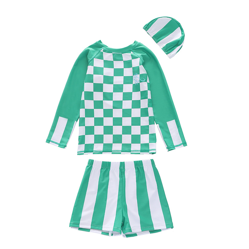 ins Children's Suit Split Long Sleeve Swimsuit 2023 Boys' Small Medium Large Children's Large Boxer Swimwear Wholesale