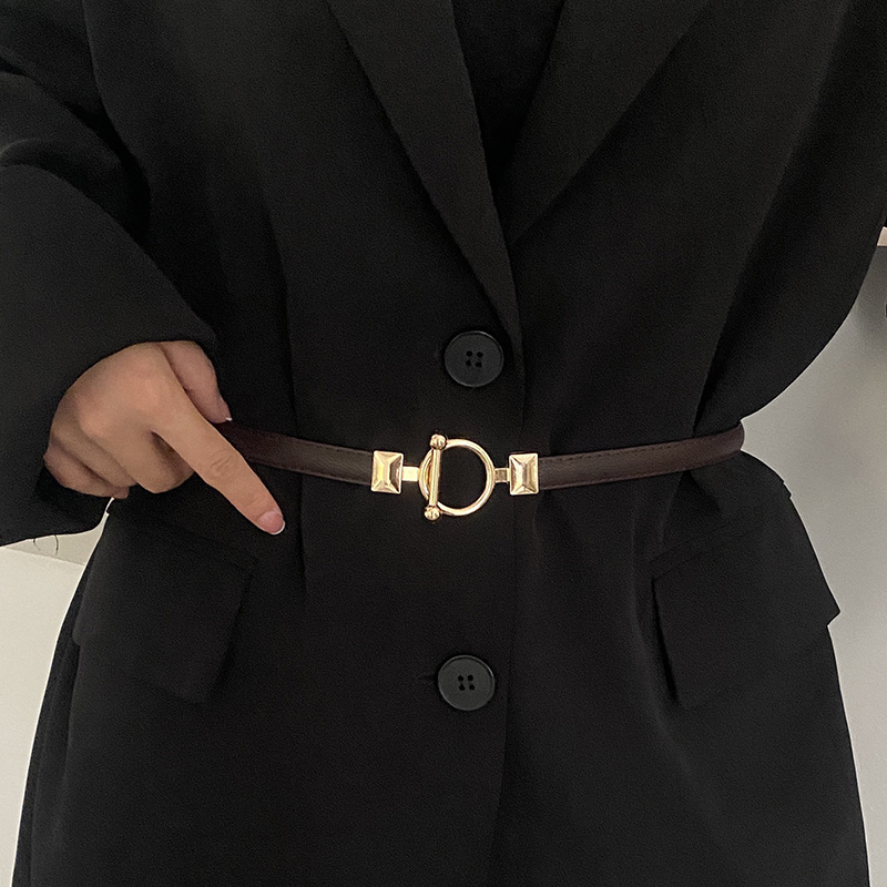 Thin belt Women's decorative summer waist chain with suit coat dress tight waist versatile elegant simple Korean style belt
