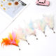 Cat toy cat stick feather replacement head seven color feather chain band Bell cat feather head Factory Outlet