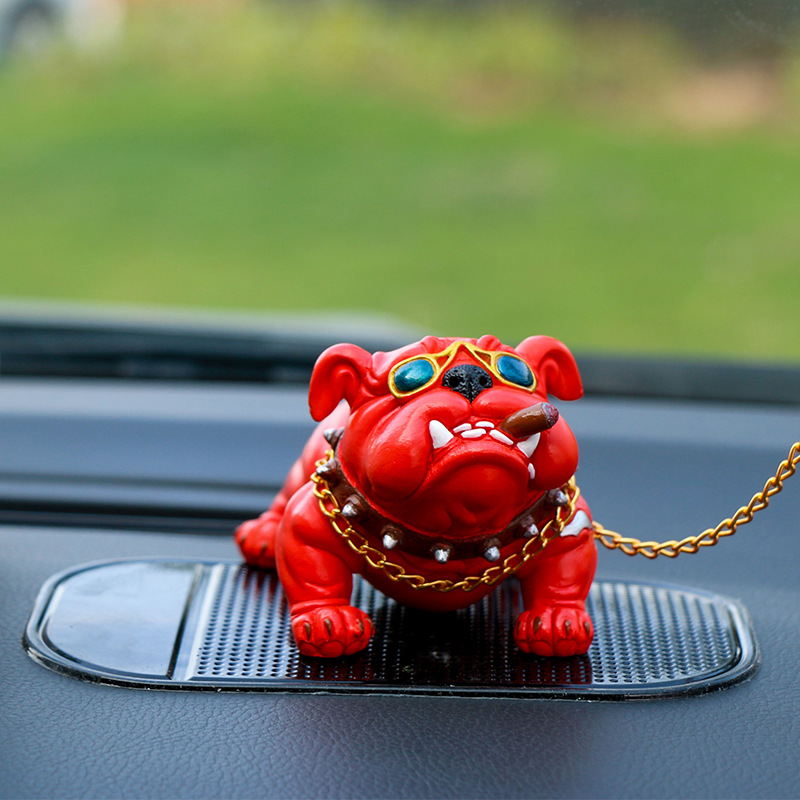 Cross-border bully dog car car center console decorations social dog car ornaments resin crafts