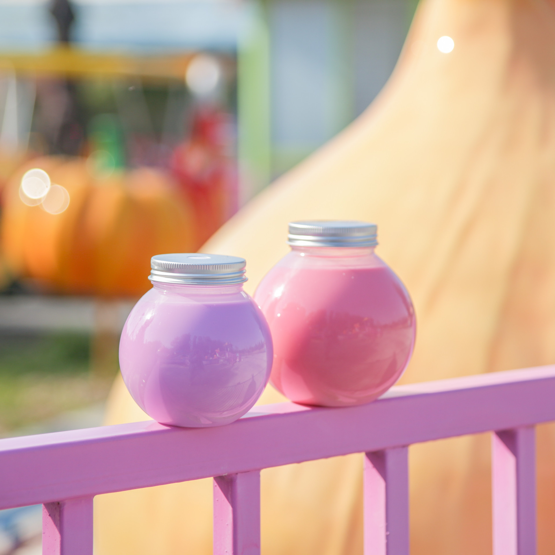 Ball milk tea cup disposable transparent PET plastic beverage bottle with lid 500ml commercial net red takeaway