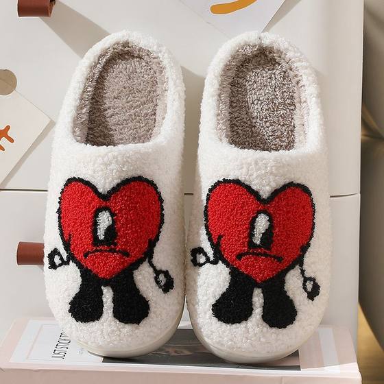 Thick bottom non-slip winter home Bad Rabbit love man cotton slippers women's men's lovers cartoon autumn and winter warm